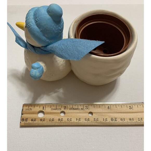 Miniature Planter Attached Snowman Blue Accessories Succulent Artificial Plants - Picture 10 of 11